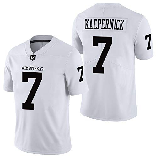 MESOSPERO ImWithKap 7 Colin Kaepernick IM with KAP All Stitched Movie Football Jersey Black S-XXXL, 7 Colin Kaepernick Weiß, Mittel
