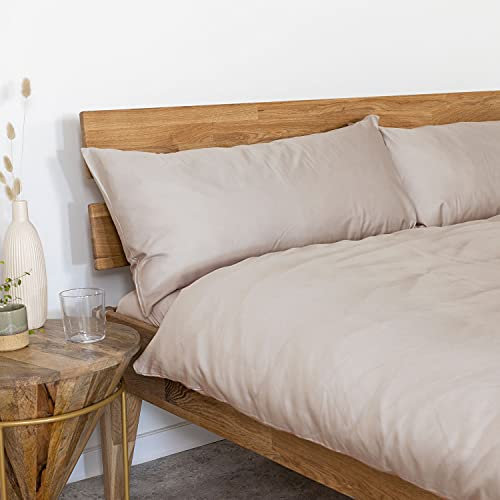 AGAPIE - Bambus Lyocell Kopfkissenbezug 80x40 cm - Beige, 100% Bio Oeko-Tex 100, für Allergiker, Antibakteriell, Ganzjahres-Bettwäsche, Atmungsaktiv, Geruchshemmend, Besonders sanft