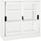 vidaXL Schrank mit Schiebetür Büroschrank Aktenschrank Büromöbel Metallschrank Stahlschrank Lagerschrank Universalschrank Weiß 90x40x90cm Stahl