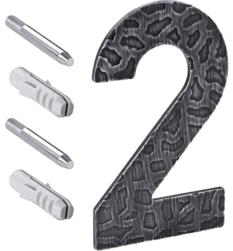 Gedotec Numero civico in ferro in ghisa - antracite | Numero: 2 | Resistente alle intemperie e alla ruggine | Aspetto classico antico | 120 mm | 1 Set