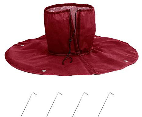 DEWUR Winterschutz für Palmen Wurzel, Palmenwurzelschutz, Kälteschutz für Pflanzen und Bäume bis 35cm Durchmesser, doppelte Isolierung, Ø 100cm, 100 g/m² (Rot)