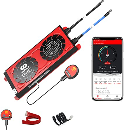 DALY Smart BMS LiFePO4 4S 12V 150A Bluetooth Smart PCB Battery Protection Board Batteriemanagementsystem mit Ausgleichskabeln und drahtlosem Bluetooth-Modul für Lithium-Eisen-Phosphat