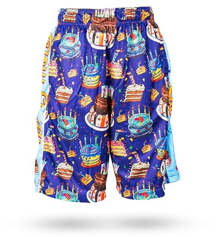 Flow Society Birthday Cake Boys Shorts - Kids Athletic - Basketball - Baseball - Hockey - Football - Lacrosse - Blue