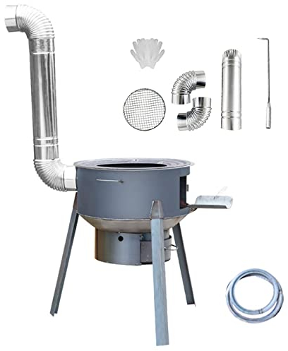 COYOUCO Outdoor Camping Herd Camp Zeltherd, tragbarer Holzofen mit Schornsteinrohr für Zelt, Unterkunft, Campingheizung und Kochen,Diameter 35cm