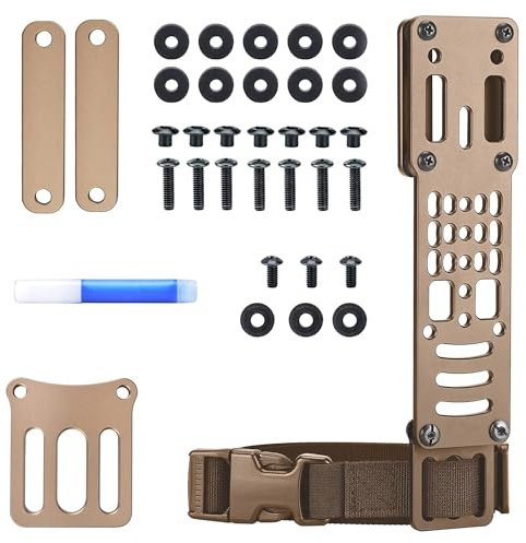 Zhongren Metal Modular Holster Adaptor Universal Expansion Board Adjustable Multi-Angle Hole Tactical Sinking Holster Drop Leg Hanging Plate Compatible Safariland QLS, G-CODE, Blackhawk Models