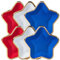 Confettiville 4th of July Plates, 60-Pack Star-Shaped Party Paper Plates with Gold Foil Borders, Red, White, Blue, 9-Inch