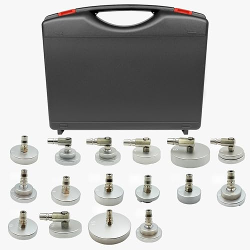 Qinbu 16 Stück Bremsenentlüftungsgerät Adapter Set, Bremsenentlüfter Adapter KFZ, mit Aufbewahrungsbox, für die meisten Fahrzeug-Bremsflüssigkeitssysteme
