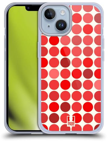 Head Case Designs Rosso Bei Punti Custodia in Gel [Protezione di Grado Militare] Compatibile con Apple iPhone 14 E Compatibile con MagSafe