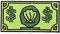 Urbanski Patch Krabbendollar Mr. Krabs first Dollar zum Aufbügeln 4 x 8,7 cm | Aufnäher Applikation Bügelbild