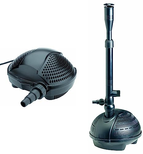 Pontec 50855 PondoMax Eco 5000 - Filter- und Bachlaufpumpe & 57123 PondoVario 1500 - Wasserspielpumpe für den Einsatz in Gartenteich und Zierbrunnen/erzeugt vier unterschiedliche Fontänen
