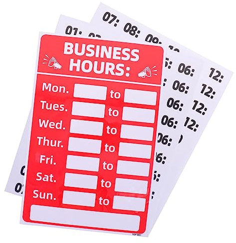 HAPINARY Cartello Orario Apertura Negozio Adesivo Pvc Resistente al Sole Segnale Aperto Chiuso per Banche Uffici Bar Ristoranti – Set 2 Pezzi Scrivibile e Riutilizzabile