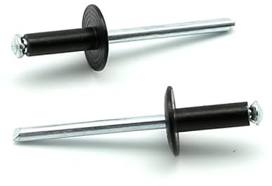 Rivetti a strappo RISTAR A FIORE Alluminio/Acciaio Testa Larga 14.0mm Verniciato Nero RAL 9005 4.8x20 Spessore serrabile 10.0-14.0mm - Confezione da 250 pezzi