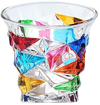 Vasos de Whisky de Vidrieras Pintadas a Mano Vasos de Whisky de Cristal Pintados a Mano Vasos de Whisky Nique para Vino Y Bourbon Rocks Vaso de Whisky para Beber Cócteles Irlandeses(hielo picado)