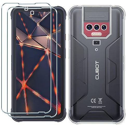 Xiangyun Cover per Cubot KingKong 8 Custodia + 2 X Film di Vetro Temperato protezione- Crystal Clear Caso Silicone Trasparente Protettiva TPU Bumper Leggero Morbido Shell Case (6.53)