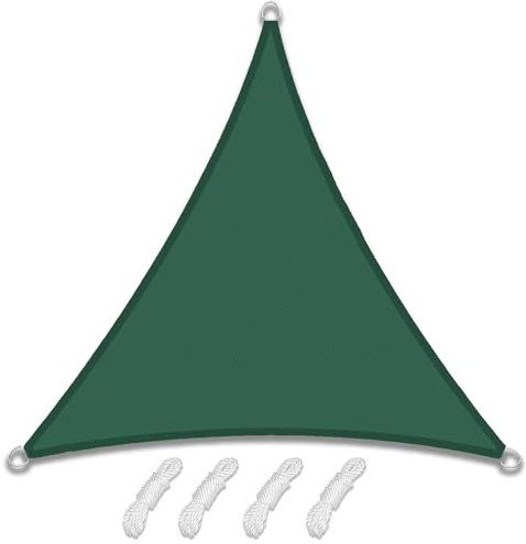 Sonnensegel Wasserdicht 5X5X5M Dreieck Gleichseitig Viele Farbe und Größe Balkon Sonnensegel 98% UV Schutz Sonnenschutz Markise Reißfest Wetterfest mit D-Ring und Kordel für Terrasse Garten