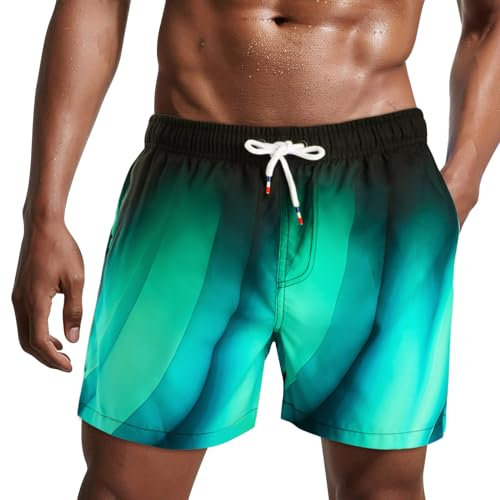 Danfiki - Bañador estilo pantalón corto con malla para hombre, secado rápido, Aurora, XL