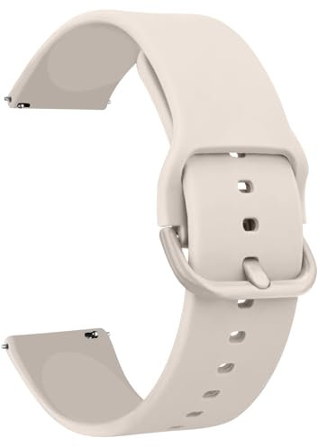 20mm 22mm Silicone Watch Strap for Women Men, Quick Release Replacement Strap with Stainless Steel Buckle Sport Watchbands Wrist Straps, smart watch wristband (20mm, Starlight)
