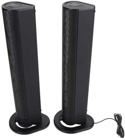 ASHATA 40W Stereo Soundbar, Home Theater Sound Bar 3D Surround Sound System, Foldable Detachable Wireless Bluetooth Soundbar Speakers for TV PC, AUX, Fiber Optic, U Disk Input