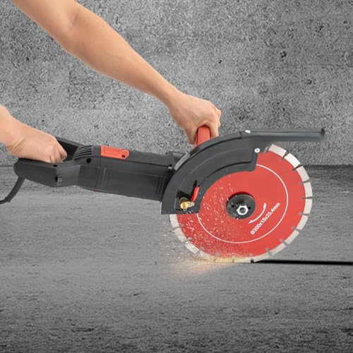 Mauernutfräse,Elektrische Betonsäge 4300r/min Kreissägenschneider 30.48cm Sägeblatt Durchmesser,Trennsäge eignet sich zum Schneiden von Beton, Stahl, Holz, Marmor