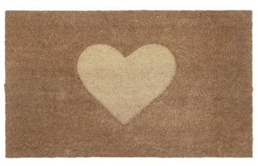 IB Laursen Fußmatte HERZLICH Natur braun aus Kokos mit eingeprägtem Herz 40x60cm