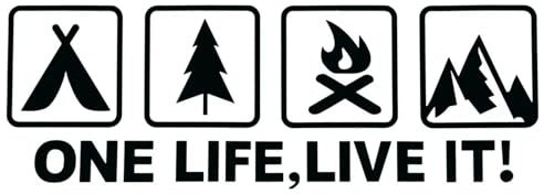 TVIVID One Life Live It Camping-Outdoor-Enthusiasten-Auto-Aufkleber, wildes Überleben, vierfacher Aufkleber für Fahrzeug, Fenster, Schwanz, Karosserie, Stoßstange