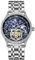 DAXIAOYU Brillantes Sternenhimmel-Zifferblatt für Herren, Tourbillon, mechanische Uhren, modisch, luxuriös, leuchtend, wasserdicht, Skelett, automatische Armbanduhr, silber, blau, modisch