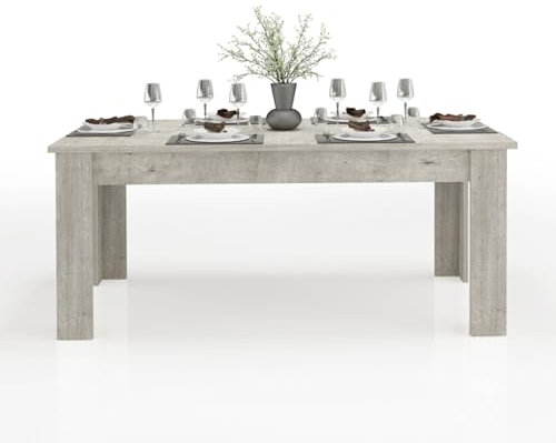 WHOUS Tavolo Allungabile JESI per Sala da Pranzo e Soggiorno, Estensibile da 160 a 210 cm, Tavolo Cucina per 6-8 Persone, Cemento