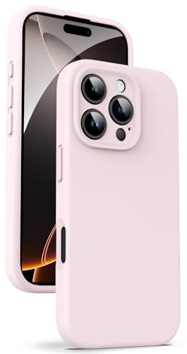 Supdeal Custodia in Silicone Liquido per iPhone 16 Pro Max, [Protezione Fotocamera] [Cover in Microfibra] [Protezione a 4 Strati], Case Ultrasottile e con Presa Comoda, 6,1 Pollice, Rosa