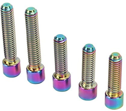 M4 3Pcs 13.5 2Pcs 20mm Derailleur Screws,Rustproof Front and Rear Derailleur Limit Fine Adjustment for Mountain Bike (Colorful)