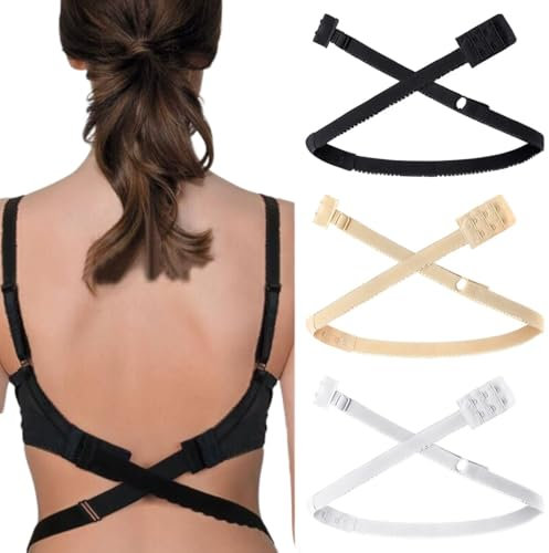 Posteriore Aperto Accessori Reggiseno, 3 Pezzi cinghie per reggiseno senza schienale da donna, per reggiseno a schiena bassa Scollo a V profondo Abito senza schienale Festa di nozze