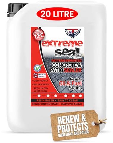 Trade Supplies UK - Extreme Seal Pattern Imprinted Concrete & Patio, Paint & Sealer - Acyrlic for Strength. Resists Fuel and Oil Stains (MID GREY, 20 Litre)