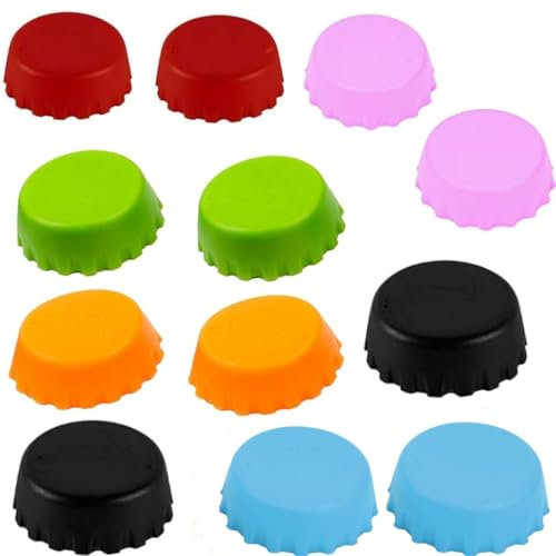 Tappo di Bottiglia,24 Pezzi Tappo per bottiglia di birra,Tappi colorati per bottiglie in silicone,Tappi di chiusura Tappi per bottiglie Tappo,per Birra bottiglie di vetro
