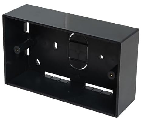 45mm DEEP BLACK Double Gang BACKBOX ABS Wall Mount Pattress Back Box 2 GANG (1)