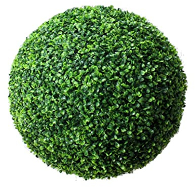Pesoncarl 2-Pack 11 Inch Faux Boxwood Balls, Formal Natural Elegant Artificial Topiary, Realistic Bushes with Dense Leaves, Waterproof & UV-Protected Fake Plant Spheres, Boxwood Plant Decoration