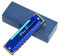 Professional Mundharmonika Mundharmonika C-Tonart 10 Löcher Mundharmonika Maultrommel Professionelle Musikinstrumente Mit Etui(Blue)