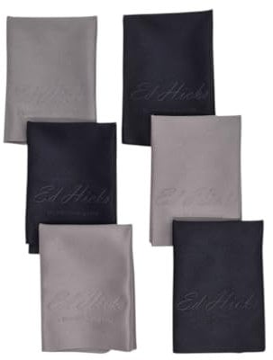 Ed Hicks 6 Premium Microfiber Large Cleaning Cloths for Cleaner Lens, Eyeglasses, Screens, Tablets, Glasses, 7 x 7 (18 x 18 cm) — Reusable — Double Sided — UK Seller