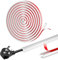 JIZZU Kabelkanal Weiß Selbstklebend, 14 x 10mm Kabelkanal Flexibel, Halbrunde PVC Kabelabdeckung für 1 Kabel, Kabelmanagement für Wand, TV, Decke, Boden, Fußleisten (2 Meter)