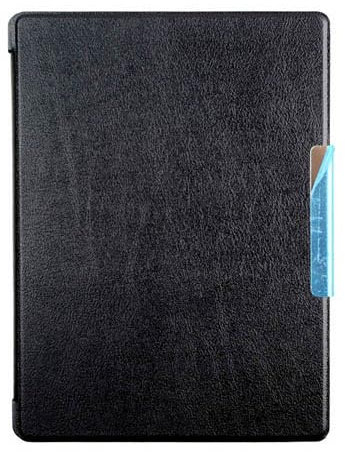 Custer Étui pour Kobo Aura H2O Edition 2, étui en cuir PU pour Kobo Aura H2O Edition 2 (noir (avec clip métallique))