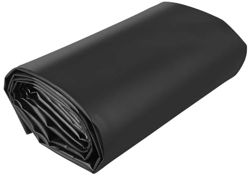 XCHSXYL Teichfolie 2x3m 4x5m 6x8m, wasserdichte Hochleistungs-Teichfolie, Schwarze HDPE-Teichfolien, undurchlässige Folie für Poolunterlage, Dachplane, Garten im Freien (5x10m(16,4x32,8ft))