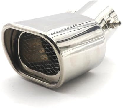 YUQUDGELKY Acciaio Inox Per Terminale Scarico Lucido Per Decorazione Auto Per Generale Auto Scappamento Quadrato Per Silenziatore Per Tubi Finali(Argento,Curvo)