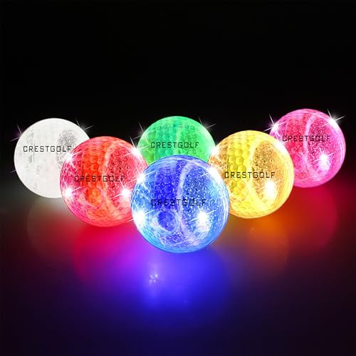 Kofull Leuchtende Golfbälle, golfbälle bunt Light Up Golfbälle Nacht Golfball leuchtet Training (6 Golfbälle)