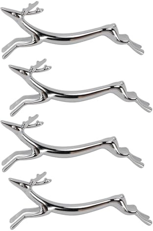 Dioche 4PCS Essstäbchen Rest Zink Legierung Löffel Stand Gabeln Messer Halter Tierform Heim Küche Tisch Dekoration (Reh)