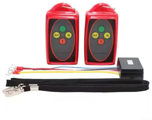 Kit de mandos a distancia inalámbricos de cabrestante de 12 V 24 V para camión para recuperación de SUV con rango remoto de 75 pies y diseño impermeable (B)