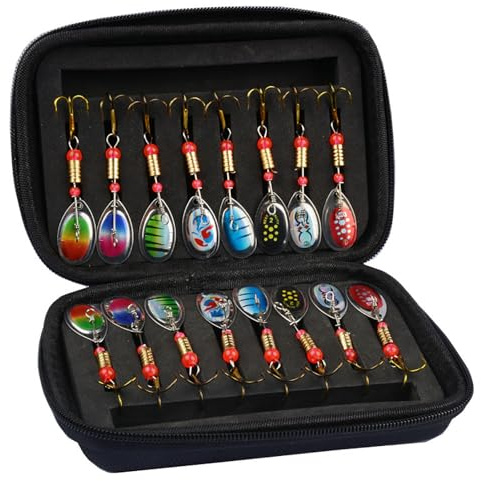 NXDHPLIENG 16 Stück Spoons Forelle Set, Kunstköder Spinner Blinker Set, 2.5/3.5/5g Angelzubehör für Jedes Wetter und Wasser von, Barsch, Zander und Hecht