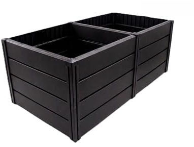 KHW | Hochbeet Demeter XL | 158×82×61 cm Garten Hochbeet | 672L Pflanzvolumen | 100% recycelter Kunststoff | wetterfest & UV-beständig | werkzeuglose Steckmontage | Anthrazit | Made in Germany