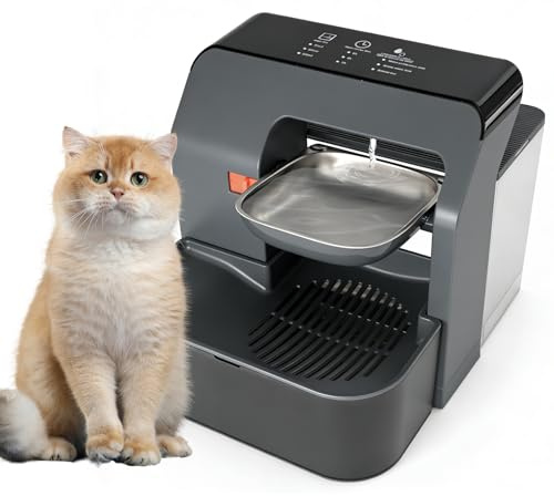 EULEUY Fuente de Agua Inalámbrica para Gatos y Perros de Acero INOX | 3,5L | Fuente de Agua para Gatos y Perros Sin Filtro - Dispensador Automático Anti-Impurezas con Separación de Residuos