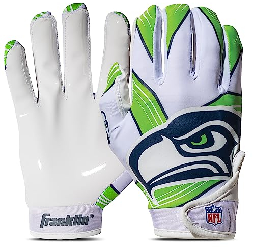 Franklin Sports NFL Seattle Seahawks Youth Receiver Handschuhe, Weiß, Größe M