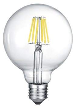 Trio Leuchten LED Leuchtmittel, Glas, E27, 6 W, Klar, 12.5 x 12.5 x 17.3 cm, 986-6810