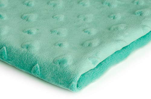 Winky Minkee flauschiger Plüschstoff mit Herzprägung 50 x 155 cm (Minze Nr.45)