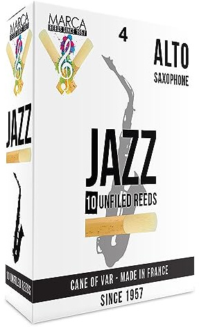 MARCA JAZZ UNFILED REEDS - 10 PACK - ALTO SAX - 4 MJZU440
